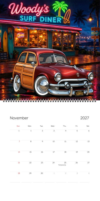 2027 Woodie Neon Calendar 51DRFUL-CA