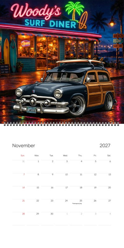 2027 Woodie Neon Calendar 51WOODE-NV