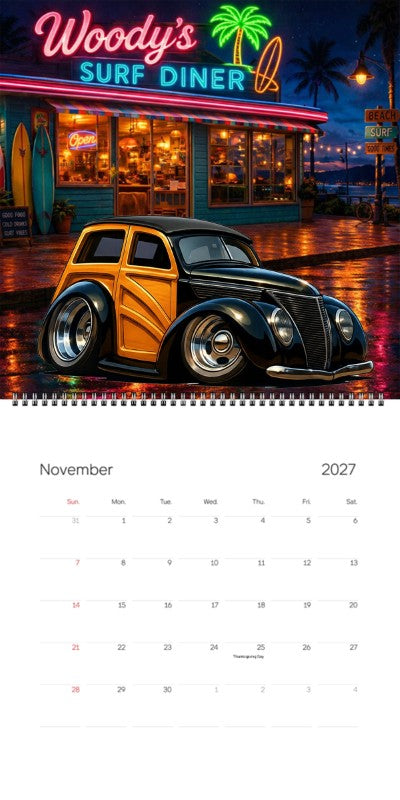 2027 Woodie Neon Calendar 5BIY336-CA