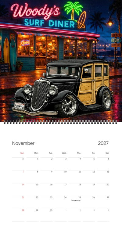 2027 Woodie Neon Calendar 5BYM957-CA