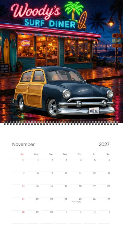 2027 Woodie Neon Calendar 5FML623-CA