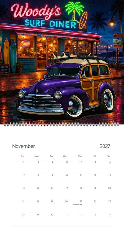 2027 Woodie Neon Calendar 5GBR330-CA