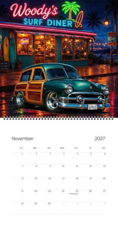 2027 Woodie Neon Calendar 5GFM335-CA