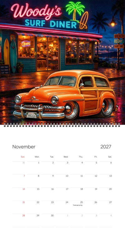 2027 Woodie Neon Calendar 5KKC416-CA