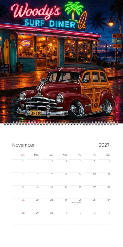 2027 Woodie Neon Calendar 5U4145-CA