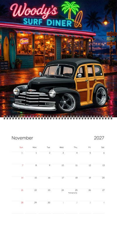2027 Woodie Neon Calendar 5UKR164-CA