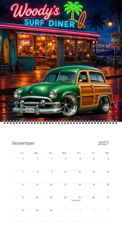 2027 Woodie Neon Calendar 5VRL586-CA