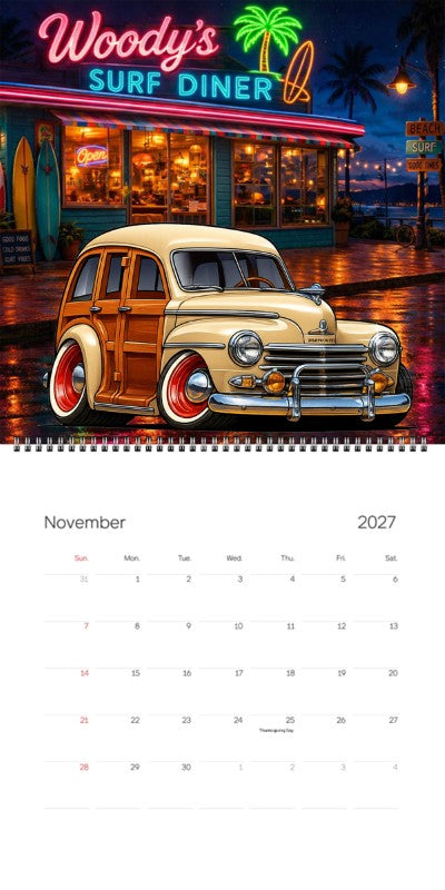 2027 Woodie Neon Calendar 5YBR785-CA