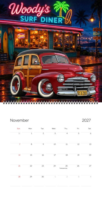 2027 Woodie Neon Calendar 61G391-CA