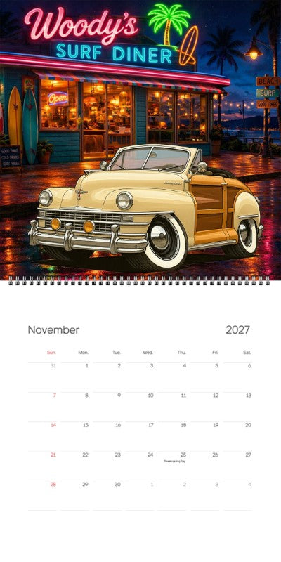 2027 Woodie Neon Calendar 66R173-CA