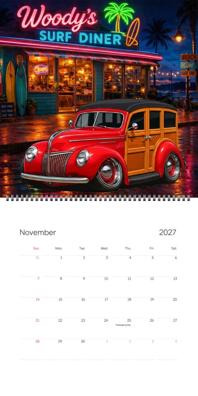 2027 Woodie Neon Calendar 6CCT016-CA
