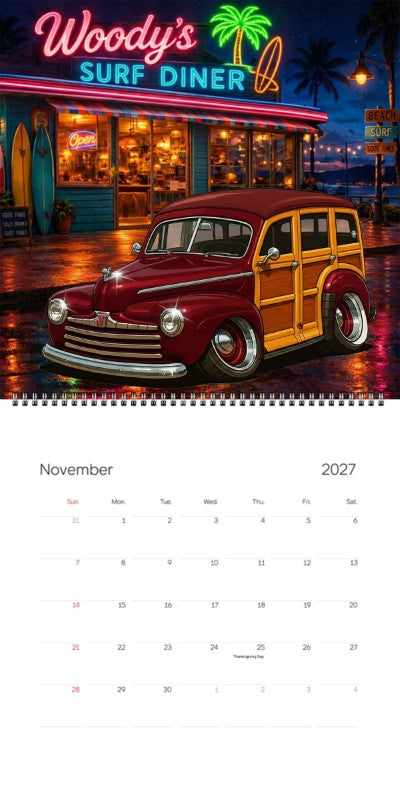 2027 Woodie Neon Calendar 6H6351-CA