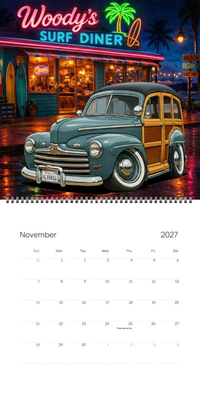 2027 Woodie Neon Calendar 6LXV814-CA
