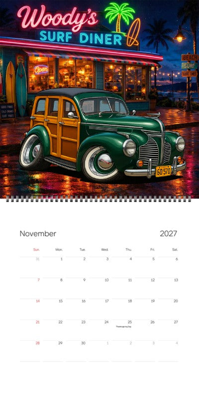 2027 Woodie Neon Calendar 6Q570-CA