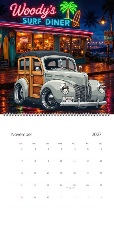 2027 Woodie Neon Calendar 6VYD728-CA