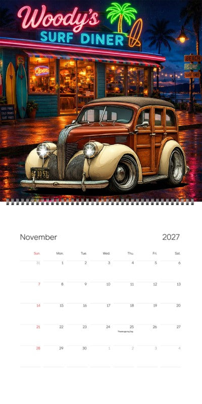 2027 Woodie Neon Calendar 6Y1053-CA