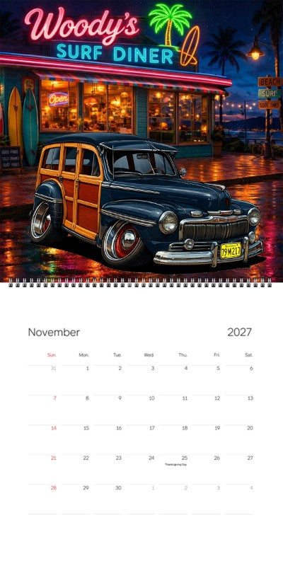 2027 Woodie Neon Calendar 79M217-CA