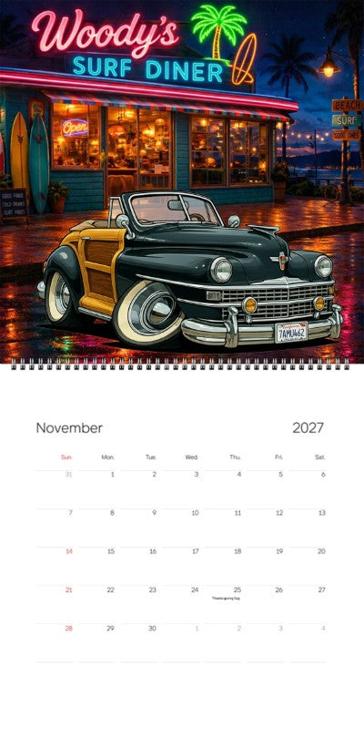 2027 Woodie Neon Calendar 7AMU462-CA