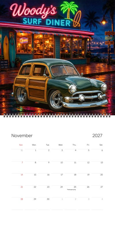 2027 Woodie Neon Calendar 7DDJ466-CA