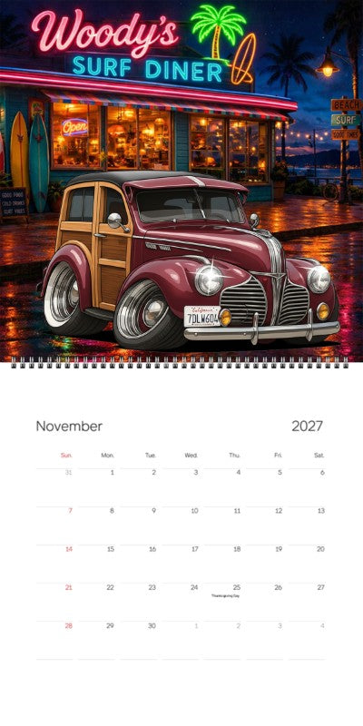 2027 Woodie Neon Calendar 7DLW604-CA