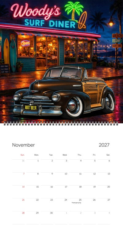 2027 Woodie Neon Calendar 7ELA466-CA