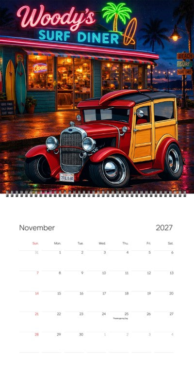 2027 Woodie Neon Calendar 7FUJ160-CA