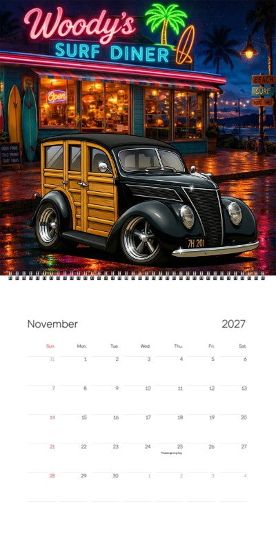 2027 Woodie Neon Calendar 7H201-CA