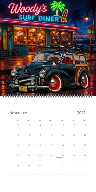 2027 Woodie Neon Calendar 7VFH252-CA