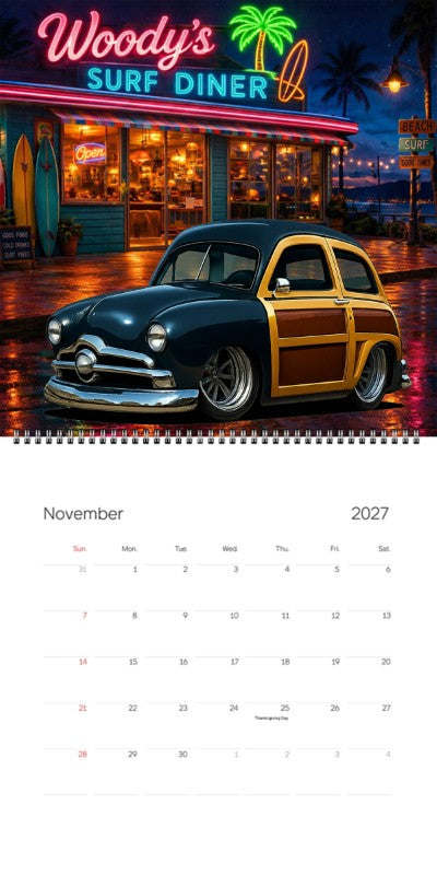 2027 Woodie Neon Calendar 8FJY151-CA