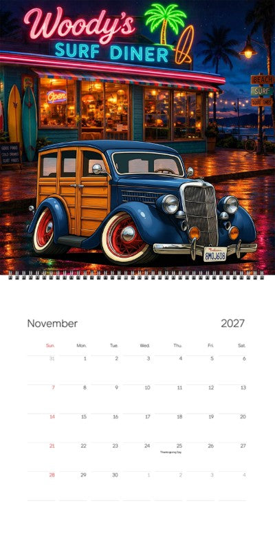 2027 Woodie Neon Calendar 8MQJ608-CA
