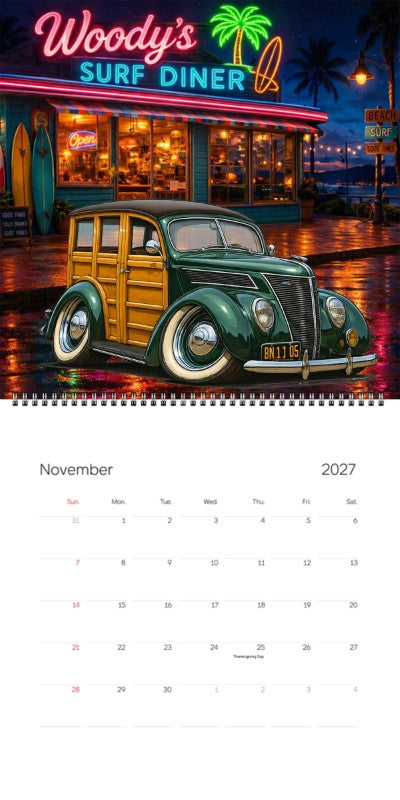 2027 Woodie Neon Calendar 8N1105-CA