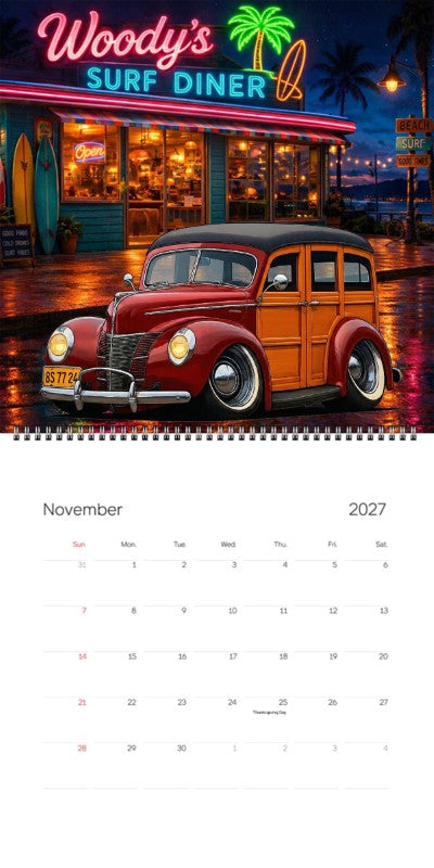 2027 Woodie Neon Calendar 8S7724-CA