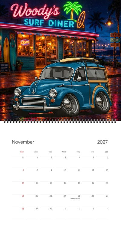2027 Woodie Neon Calendar 8UCV806-CA