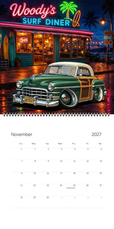 2027 Woodie Neon Calendar 8X3007-CA