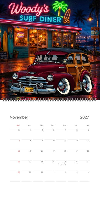 2027 Woodie Neon Calendar 99J210-CA
