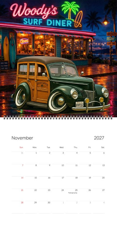 2027 Woodie Neon Calendar 9FVF557-CA