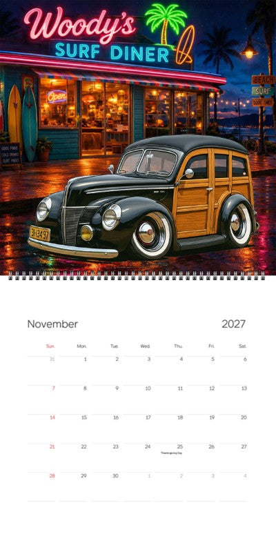 2027 Woodie Neon Calendar 9H3497-CA
