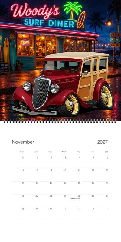 2027 Woodie Neon Calendar 9K791-CA