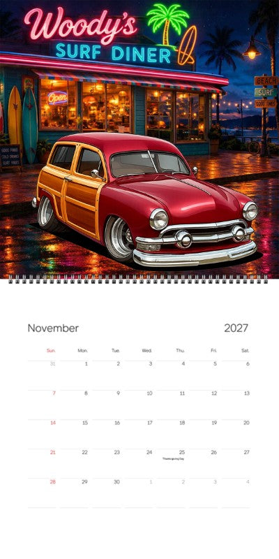 2027 Woodie Neon Calendar 9KBA527-CA