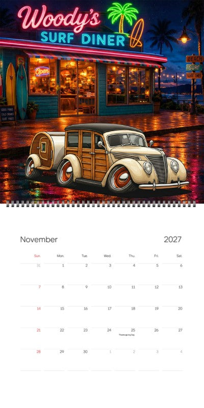 2027 Woodie Neon Calendar 9TZA474-CA