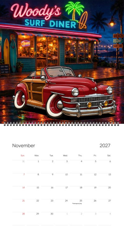 2027 Woodie Neon Calendar 9UDY597-CA