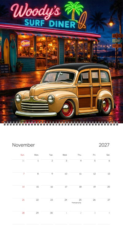 2027 Woodie Neon Calendar AKA6146-AZ