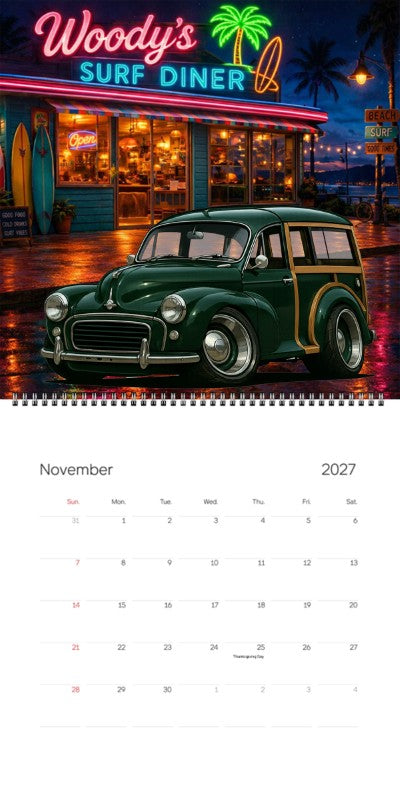 2027 Woodie Neon Calendar AMS01-CA