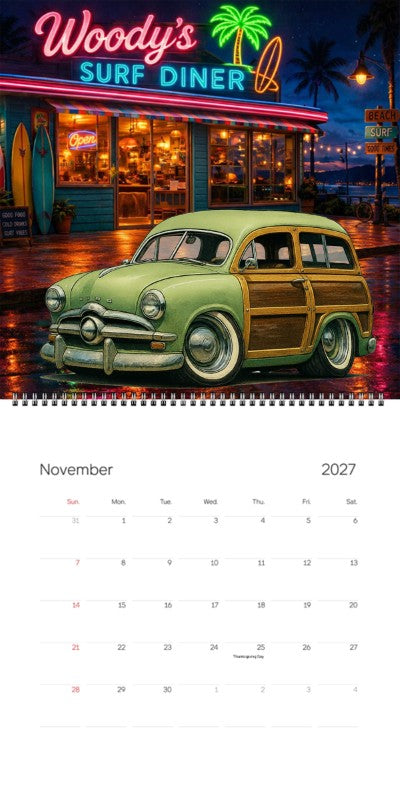 2027 Woodie Neon Calendar BEFORE-CA