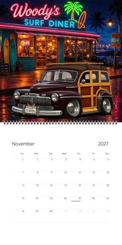 2027 Woodie Neon Calendar BUWOODY-CA