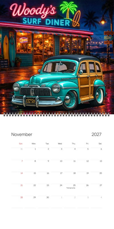 2027 Woodie Neon Calendar CEZ531-CA