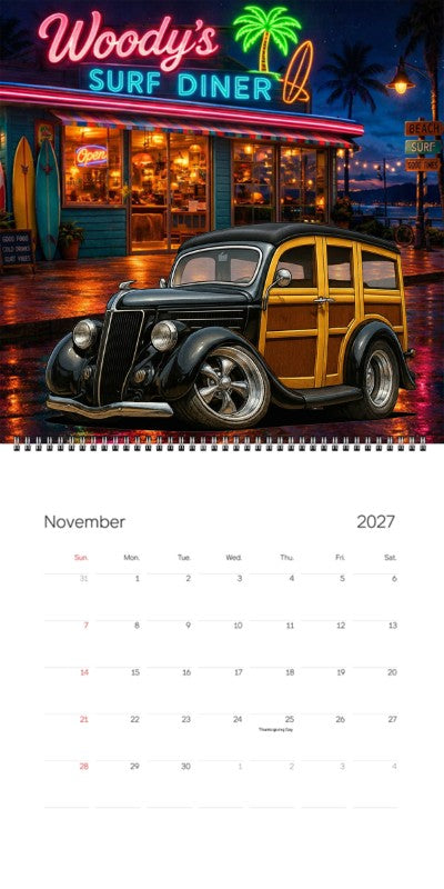 2027 Woodie Neon Calendar COOPS36-CA