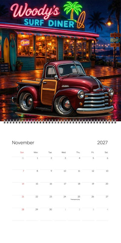 2027 Woodie Neon Calendar F21198-CA