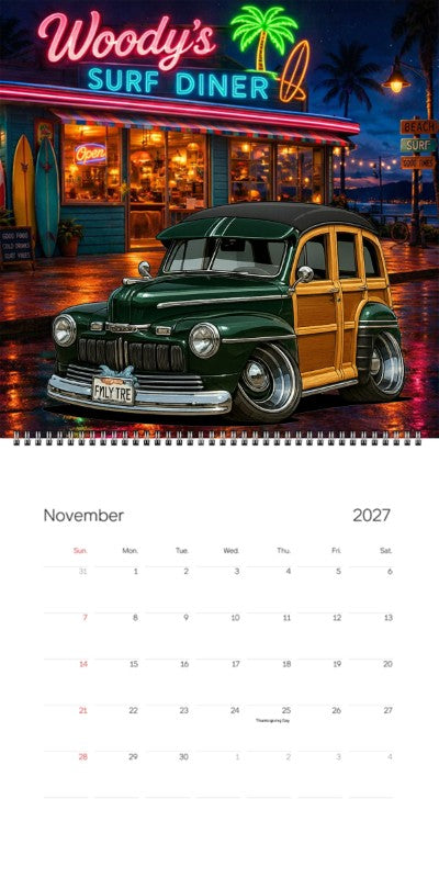 2027 Woodie Neon Calendar FMLYTRE-CA