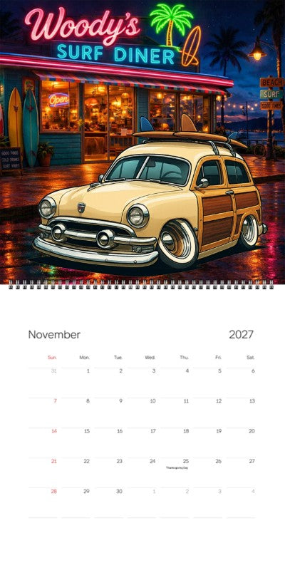 2027 Woodie Neon Calendar FWOOD51-CA